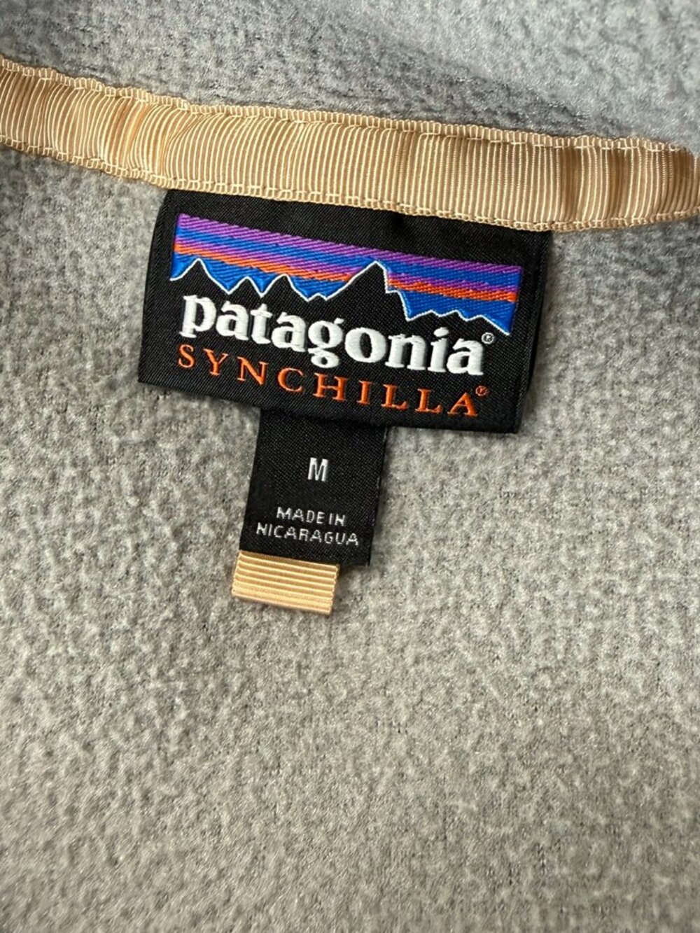 Patagonia Synchilla Snap-T Fleece Pullover Gray Cream Colorblock Size M - Picture 4 of 8